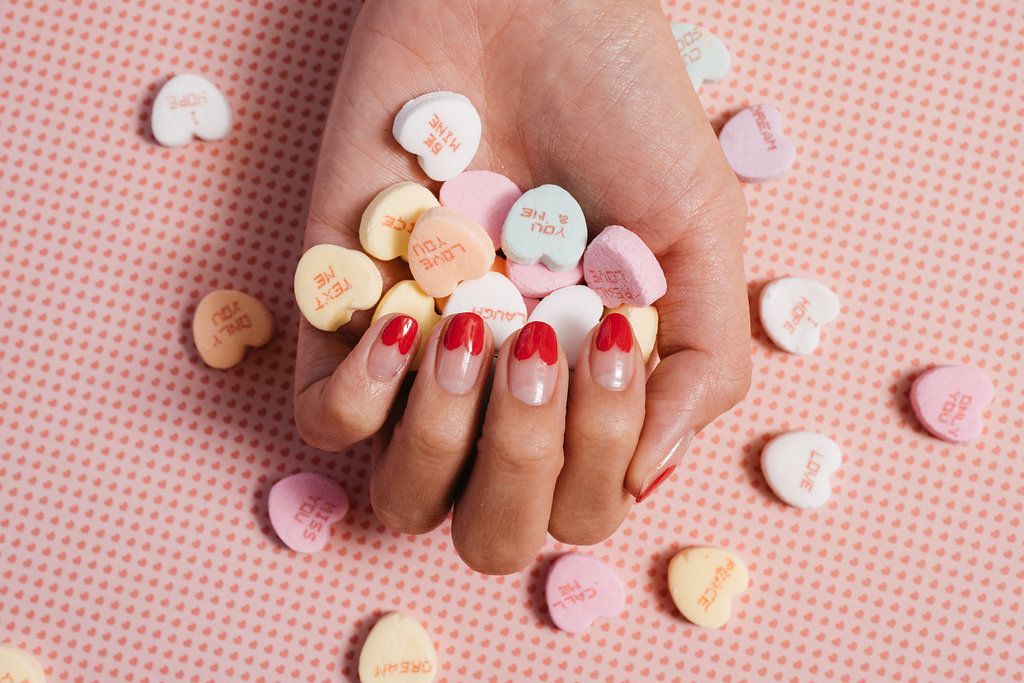 Valentines day nail art - YouTube